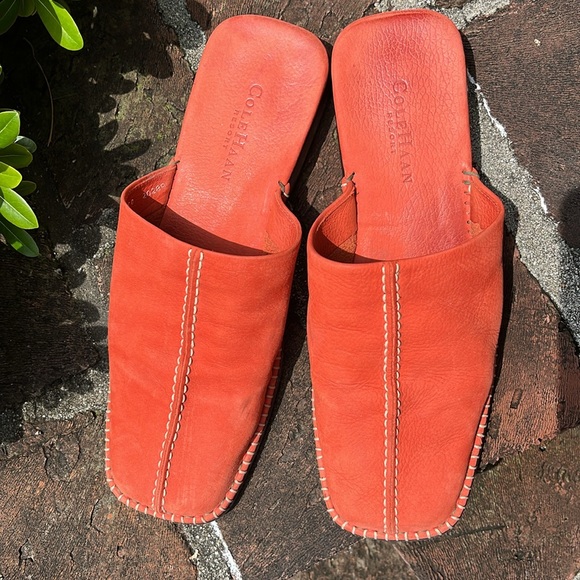Cole Haan Orange suede mule loafer size 8 1/2 - Picture 3 of 10